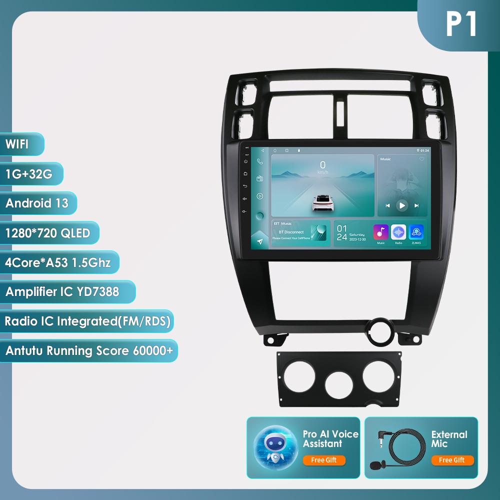 Hizpo 8Core AI Intelligent Screen Android Autoradio for Hyundai Tucson 2004-2009 Car Radio Multimedia Video Player GPS Nav Head Unit Carplay 4G RDS FM