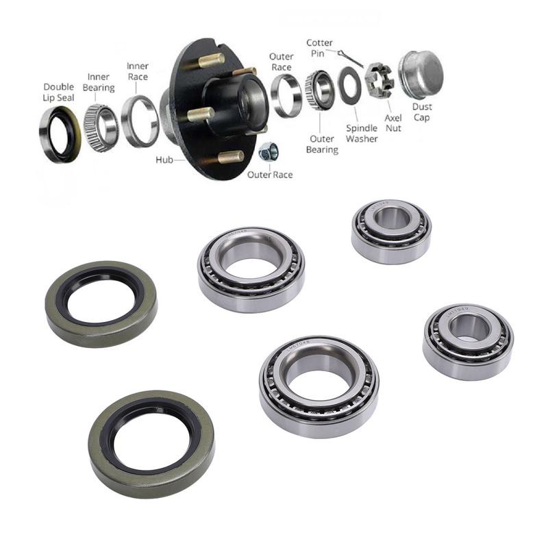 LM67010 2 Sets Trailer Wheel Hub Bearing Kit with Protector Professional LM11949 LM11910 for 1 1/4in 3/4in Axles LM67048