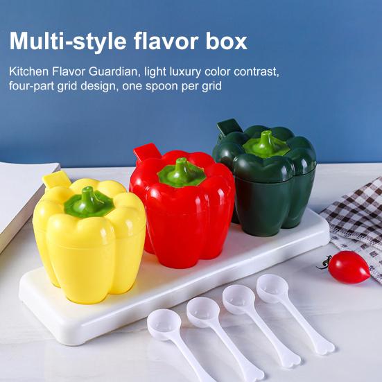Creative Seasoning Jar Spice Rack Organizer Divided Seasoning Box Salt Pepper Chili Sauce Sugar Kitchen Gadget for Home Restaurant Buffet