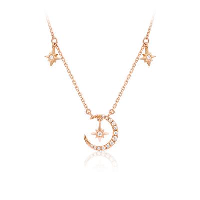 925 Sterling Silver Star Moon kaelakee Naiste suvine niši rangluu komplekti kett
