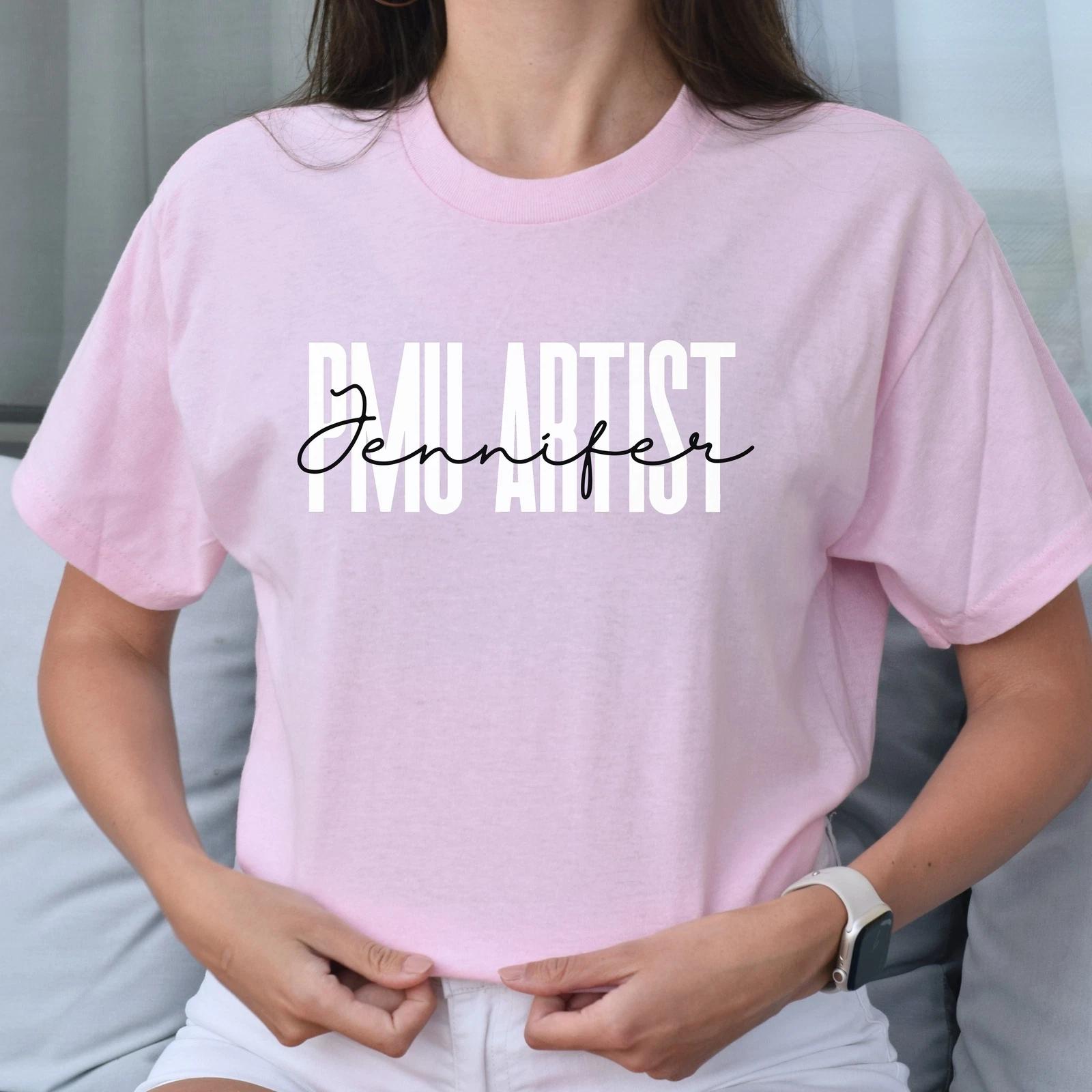 Personalized PMU Artist T-shirt gift Permanent make-up artist Unisex Tee Sand Pi M