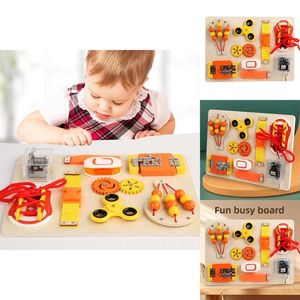 Wooden Music Box Fingertip Gyro Safety Buckle Game Board Children Puzzle Toy For Skill Development