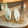 Bamboo Bowl Organizer Flatware Rack Drain Dish Drainer Storage Shelf Plate Stand Pot Lid Holder