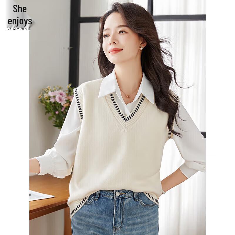 Women s V-Neck Sleeveless Knitted Vest M