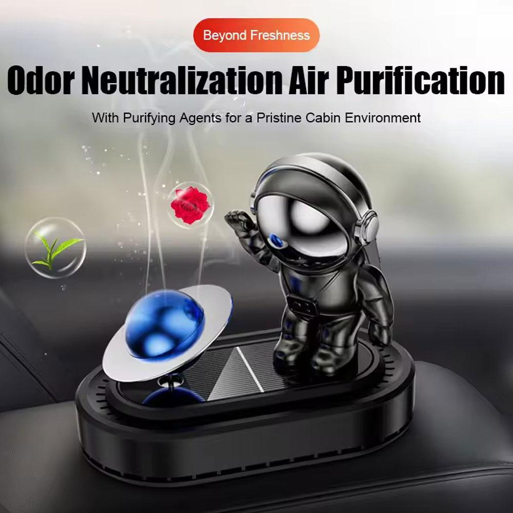 Solar Car Air Freshener Astronaut Car Scent Diffuser Rotatable Solar Car Aromatherapy Fresheners Car Interior Accessories