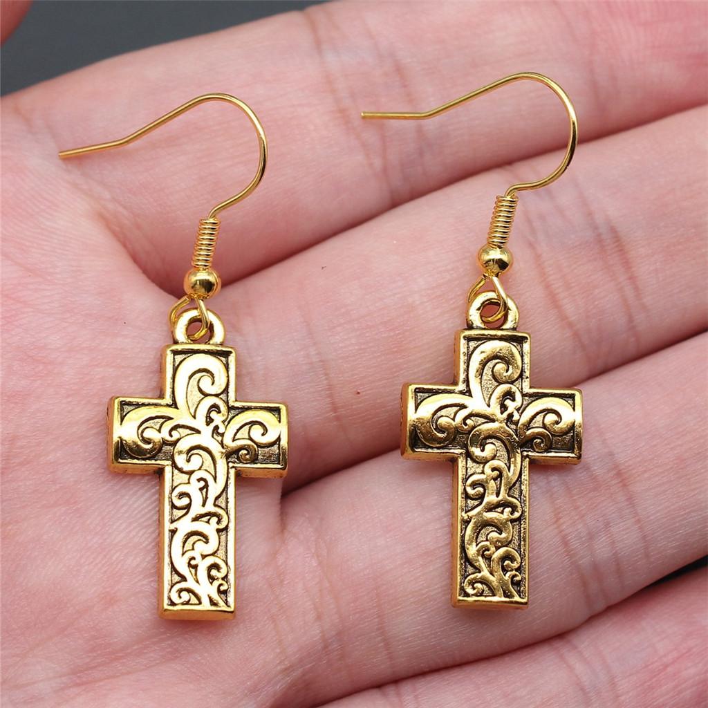 Casual Handmade Cross Amulet Drop Earrings Thoughtful Friendship Gift for Office Wear