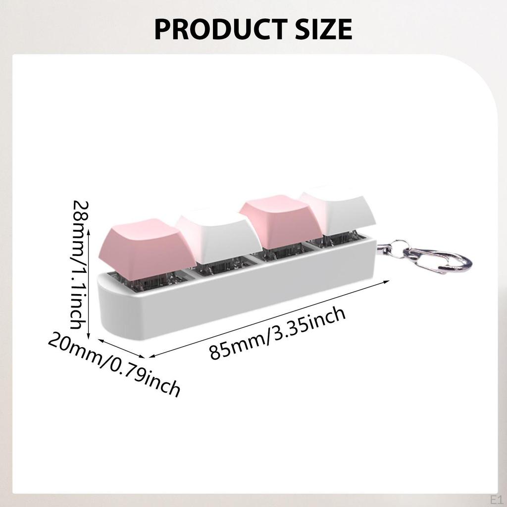 4 Button Keycap Sensory Toy Mechanical Key Keyboard Fidget Keychain for Adults Gifts