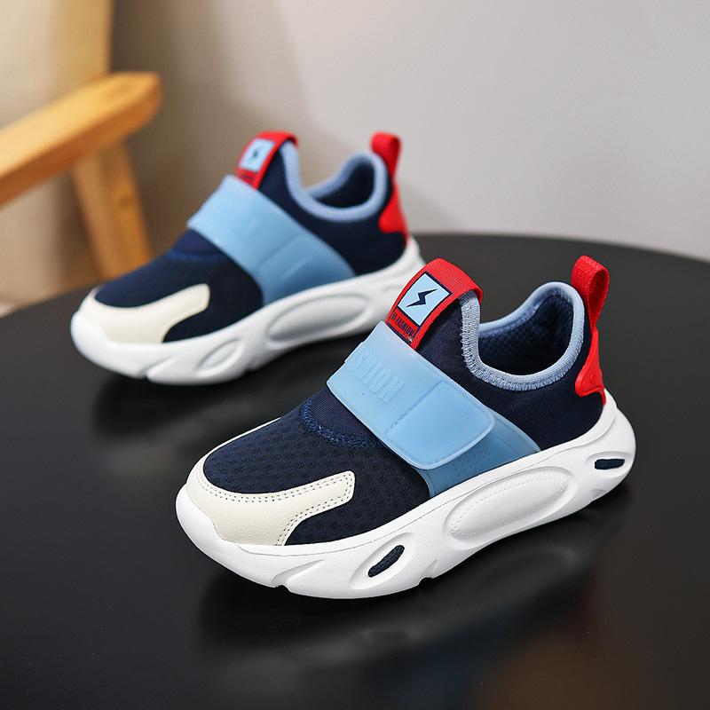 Boys' Shoes Summer New Style Children's Slip-on Mesh Shoes Breathable Mesh Girls Soft Bottom Sports Running Shoes