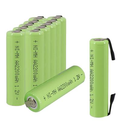 Μπαταρία AA 2200mAh 1,2V Επαναφορτιζόμενες μπαταρίες NiMH AA με γλωττίδες συγκόλλησης για ηλεκτρική οδοντόβουρτσα ξυριστική μηχανή 2A