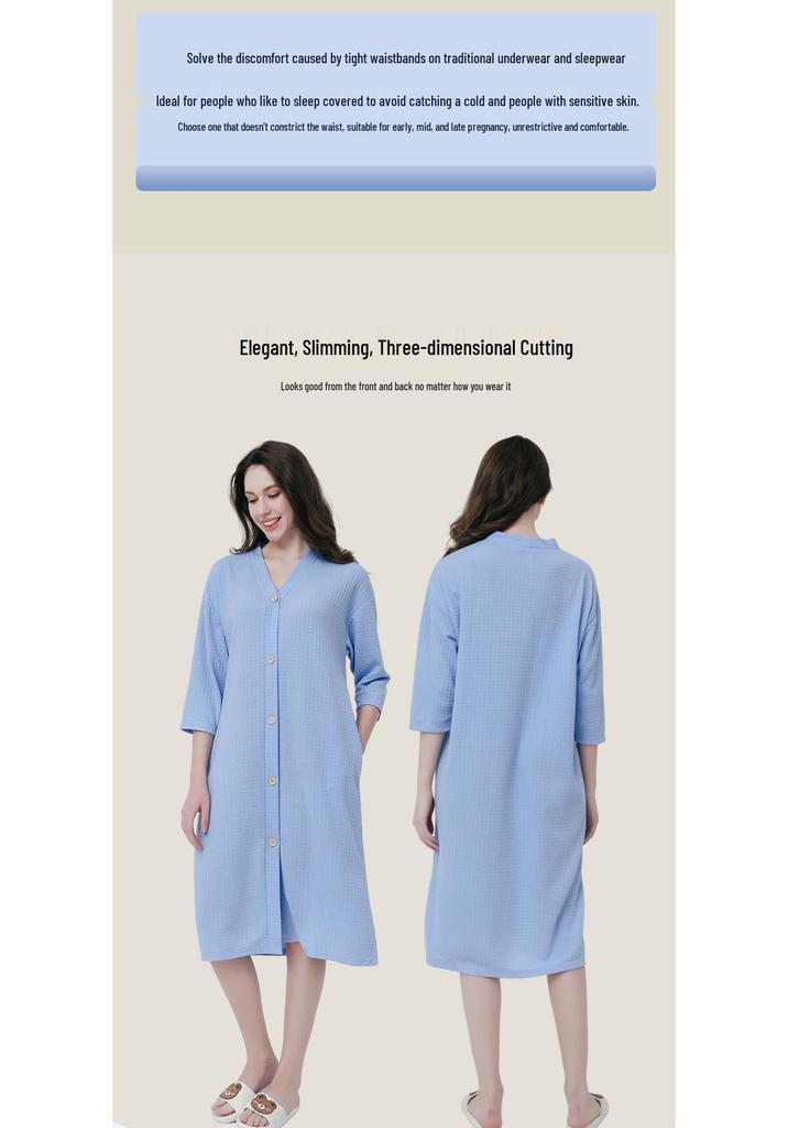 Women's Water-Absorbent, Lint-Free Bathrobe & Nightgown Style Pajamas - Versatile for Home or Outdoors