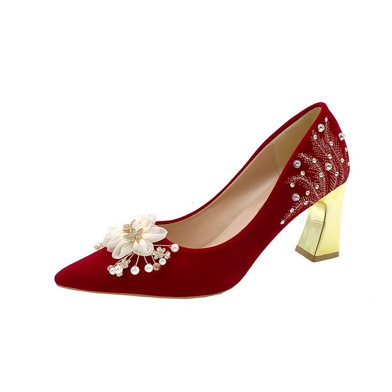 Fashion New Women Pumps Wedding High Heels Shoes Comfortable Lightweight Sole Non-Slip ) Floral Patterned Strapless Sandals Formal