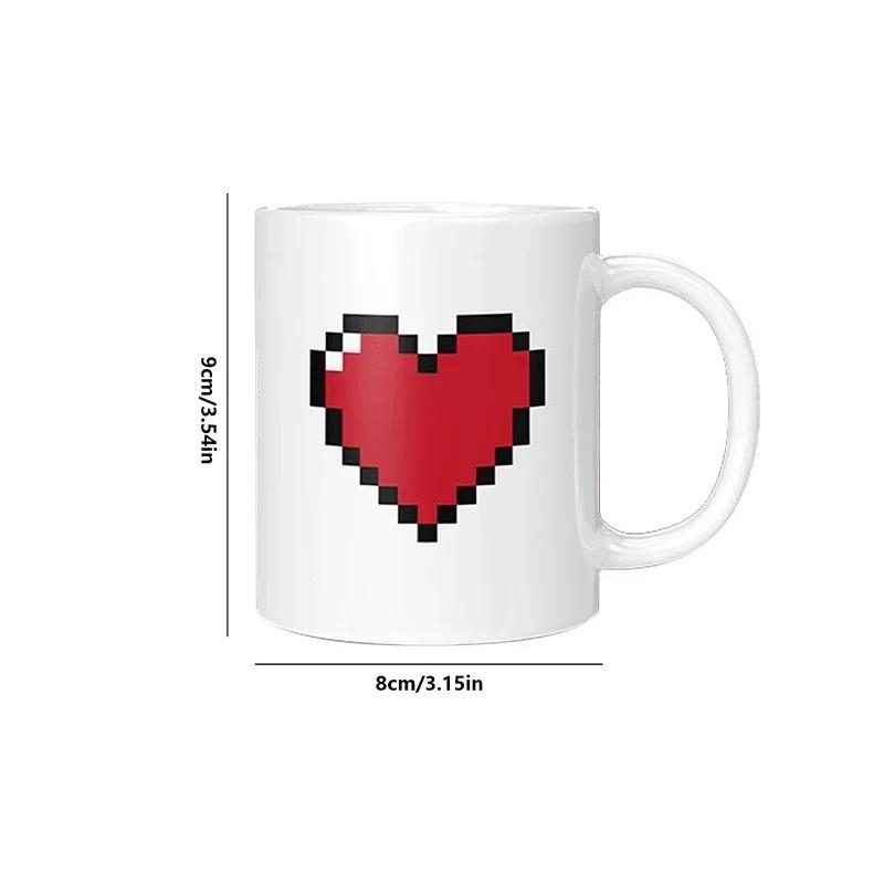 330ML Color-changing Ceramic Cup Novelty Peach Heart Magic Cup Creative Design Coffee Mug Valentine's Day Couple Gift Drinkware