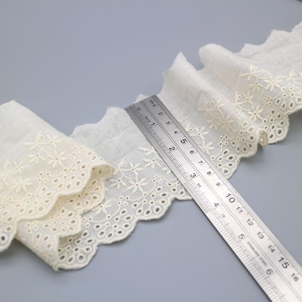 Water-Soluble Cotton Lace, Unilateral Cotton Embroidery Lace, Punched Hollow Cotton Lace, Skirt Lace Accessories