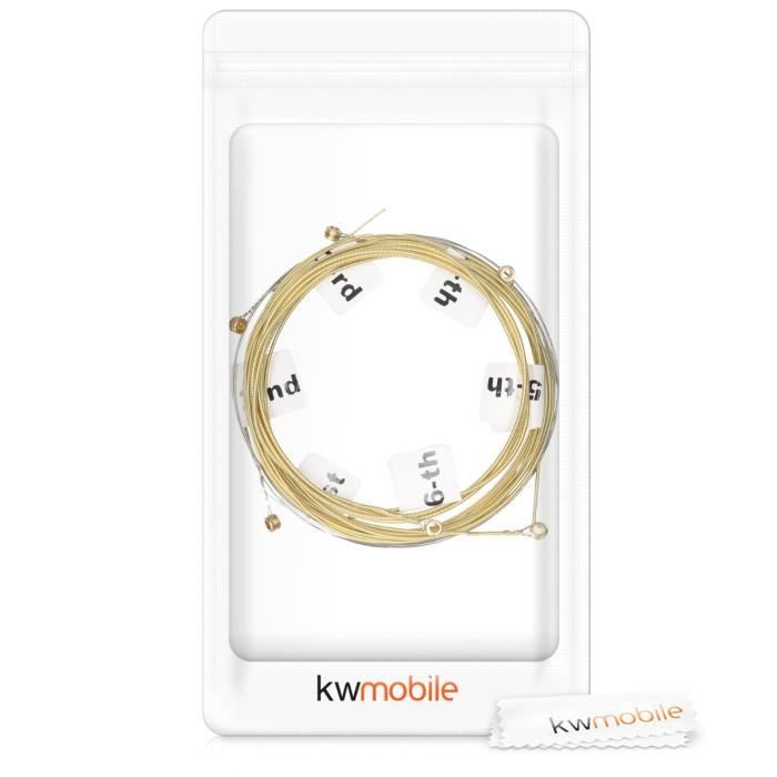 Cordes de guitare - kwmobile - jeu de 6 cordes en acier - durables - faciles à installer - pour tous niveaux