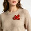 Brosche Pin Böhmischer Stil Kunstperlen-Dekor Krabbenform Zinklegierung Pin mit Handbemaltem Finish Mäntel Anzüge Pullover Kleider Abzeichen