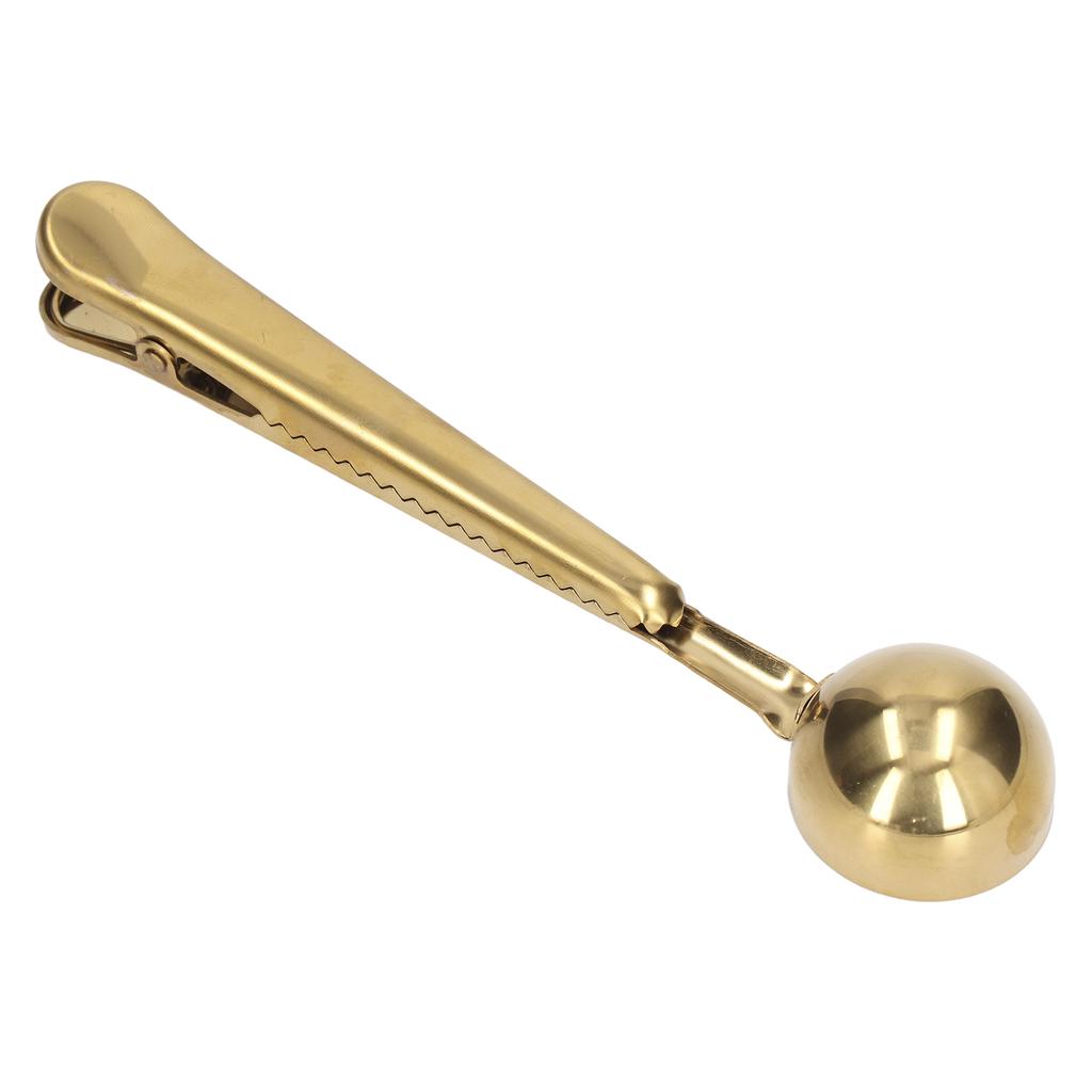 Coffee Spoon Sealing Clip 2 in 1 Stainless Steel Tight Sealing Deepen Design Convenient Practical Coffee Drinking Tools