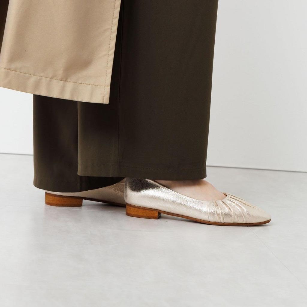 HIMIKO/Himiko/Gathered Flat Pumps/651101 Gold 225