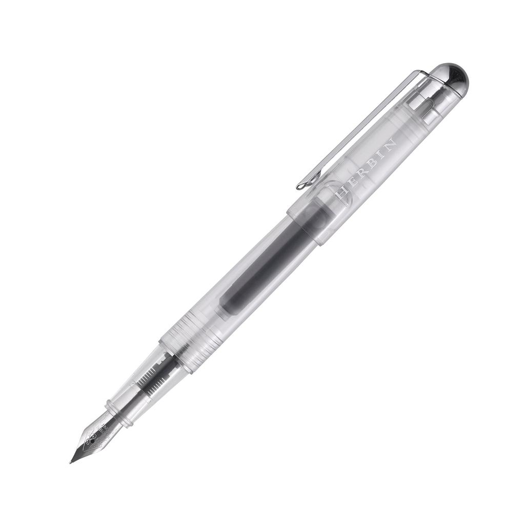 Herbin Skeleton Fountain Pen for Cartridge F Includes 1 Cartridge Ink Night Length HERBIN Ink, (Fine Nib), (Color Blue), 11.8cm, hb-pen06