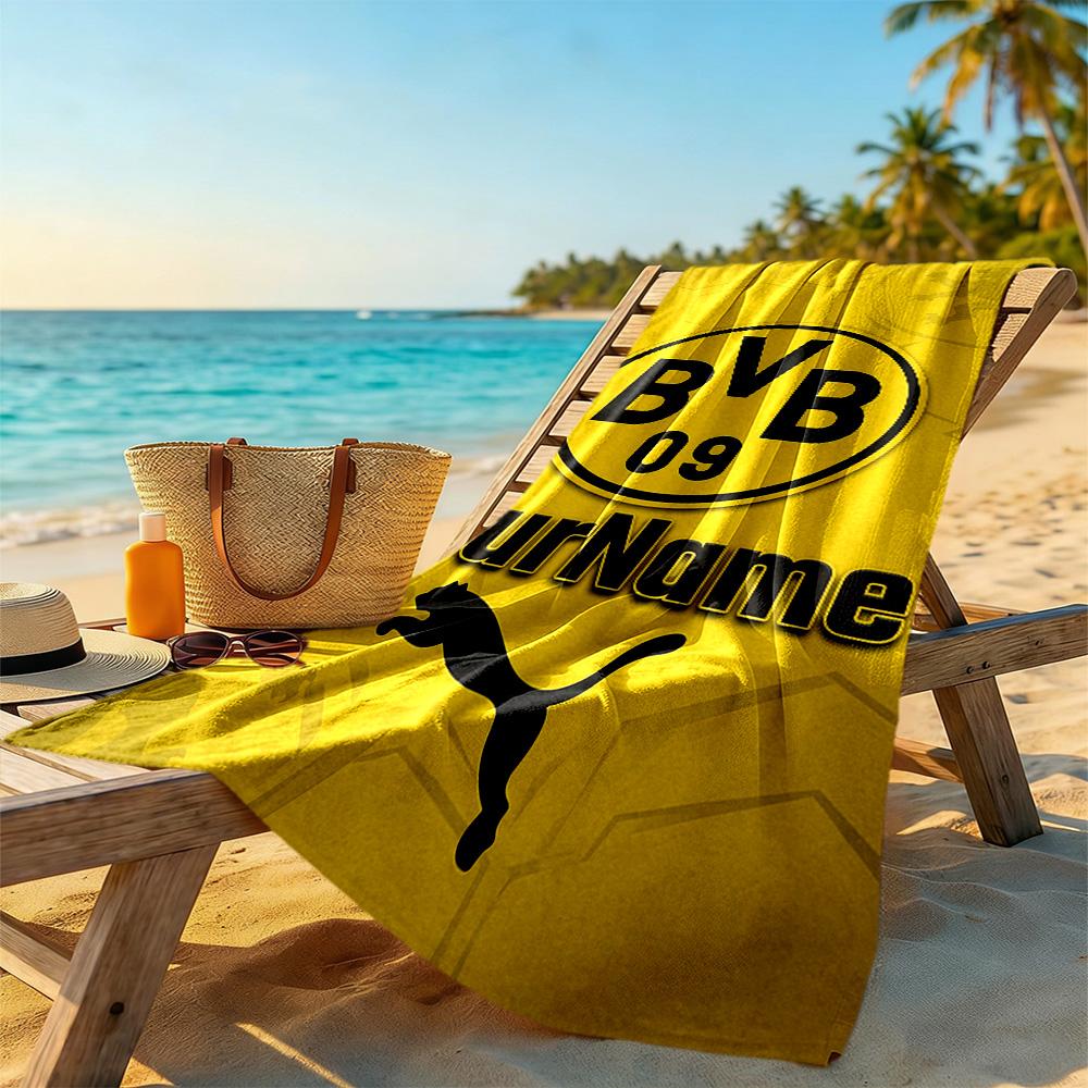 Borussia Dortmund Customize Your Name Beach Towel Soft Durable Quick-Dry