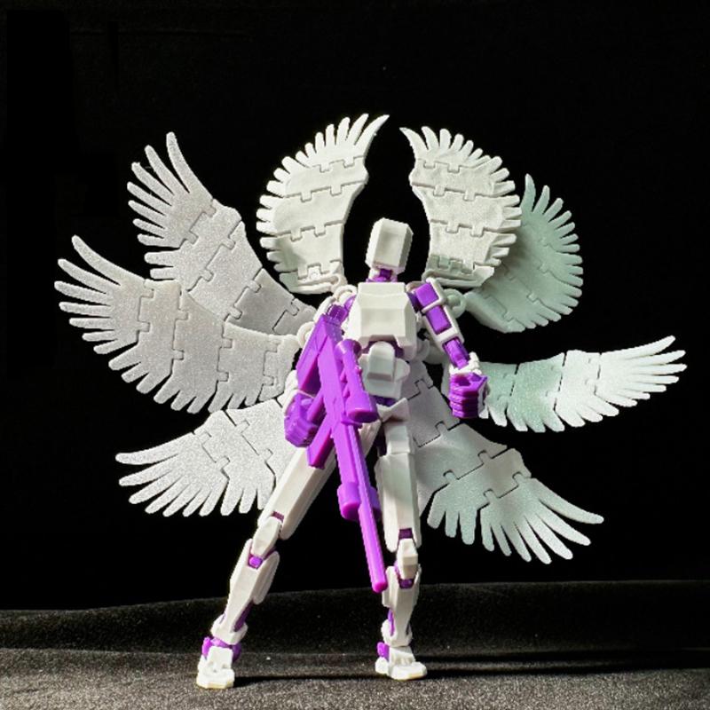 Cartoon Movable Figure With Wings Assembleable Male And Female Luminous Figure Toys