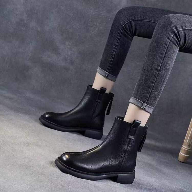 

Men s Chelsea Platform Round Toe Martin Boots - British Style for Autumn/Winter Adult