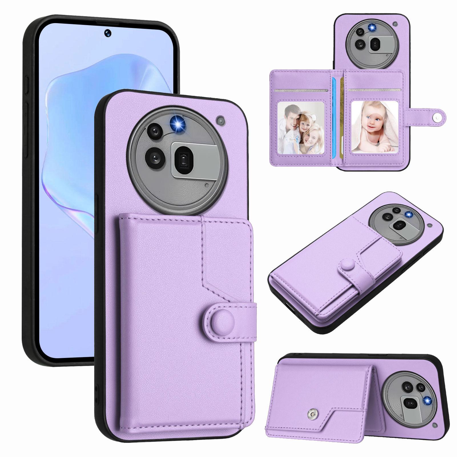 

For Nothing Phone (3a) Pro Case RFID Blocking Card Holder Kickstand TPU+PU Leather Phone Back Cover Purple