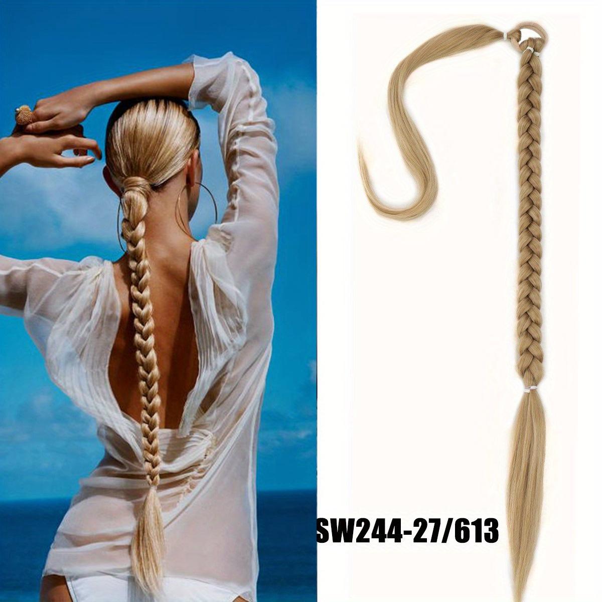 

Aosiwig синтетический 32-дюймовый плетеный хвост для наращивания волос женский конский хвост шиньон DIY боксерские косы с резинкой эластичный для женщин