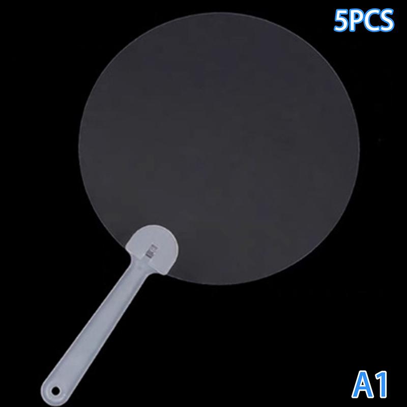 5Pcsmini Transparent Blank Fan Children Diy Blank Hand Fan Stage Performance Hand Fan Decor For Diy Craft Make Hand Graffiti Fan