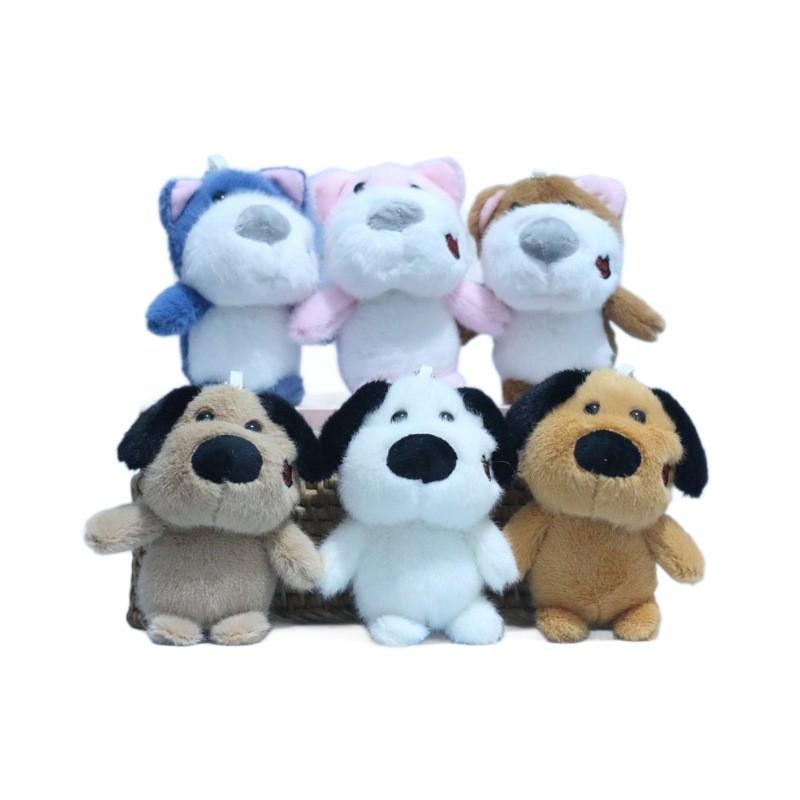Cute Cartoon Dog Plush Toy Keychain Fluffy Bag Pendant Doll For Animal Lovers