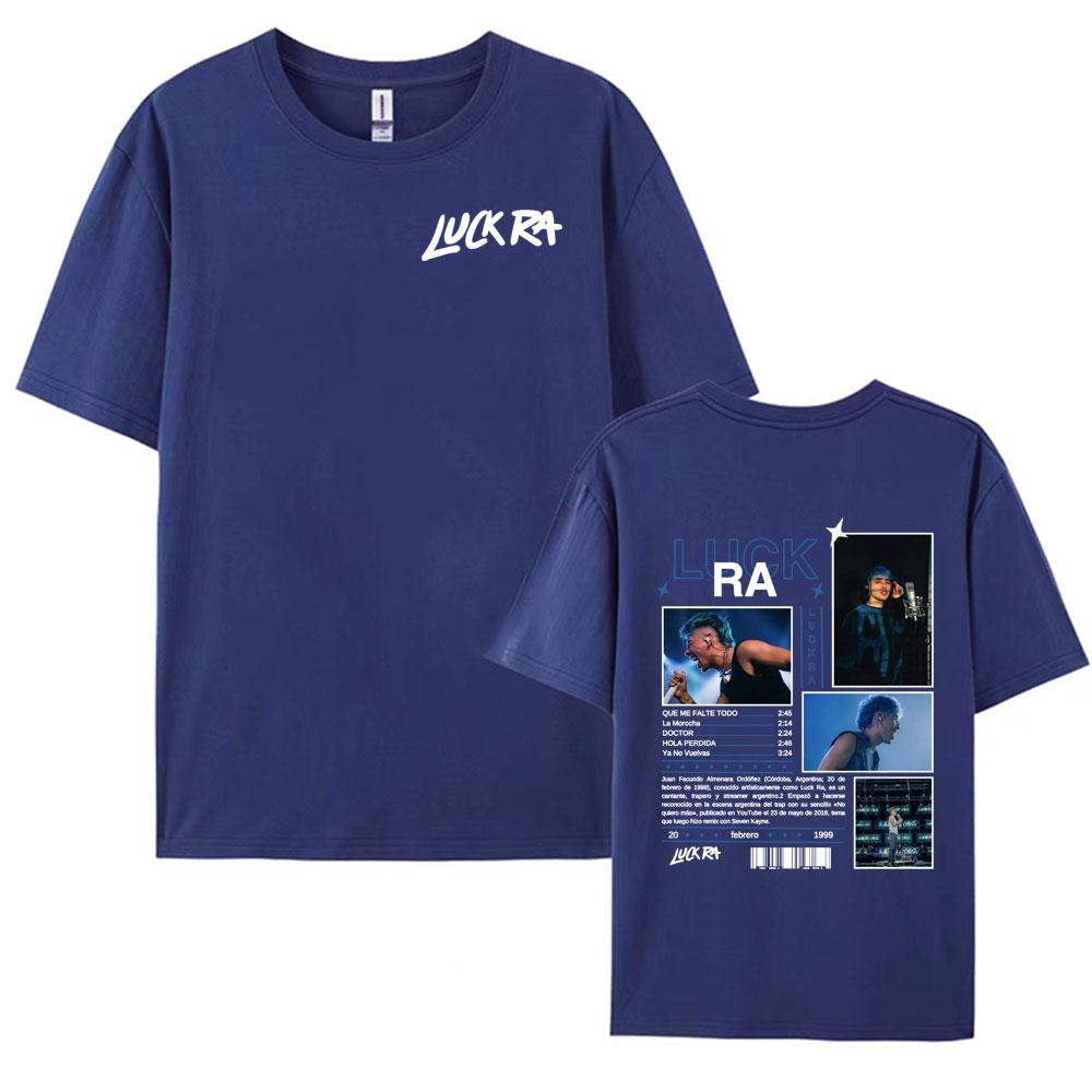 Rapper Luck Ra 2025 Tour Merch Tshirts for Men Casual 100 Cotton Short Sleeve Oversized T Shirt Unisex Retro Pop Music Tshirt