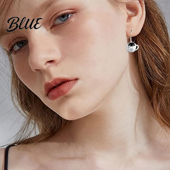 Animal Theme Jewelry Women Necklace Hook Earrings Black Cat In
