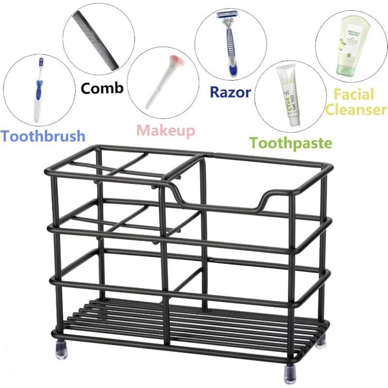1PC Bathroom Toothbrush Holder Iron Toothpaste Holder Stand Bathroom Accessories Organizer Bathroom Supplies Household Goods