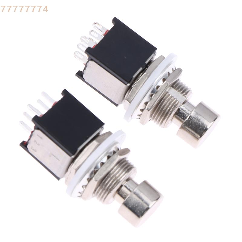 6Pin Emergency Stop Push Button Guitar Effects Pedal Stomp Box for Audio Equipment DPDT Latching Momentary ON/ON Foot Switch