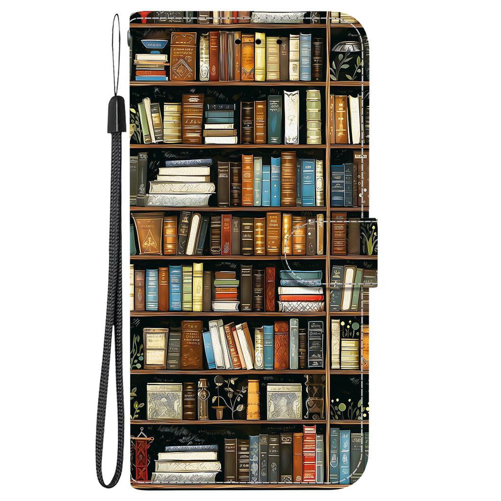 Handmade PU Leather Flip Case for Honor X6a Anti-Slip Shockproof Cover with Wrist Strap & Heart/Rose Cat Designs