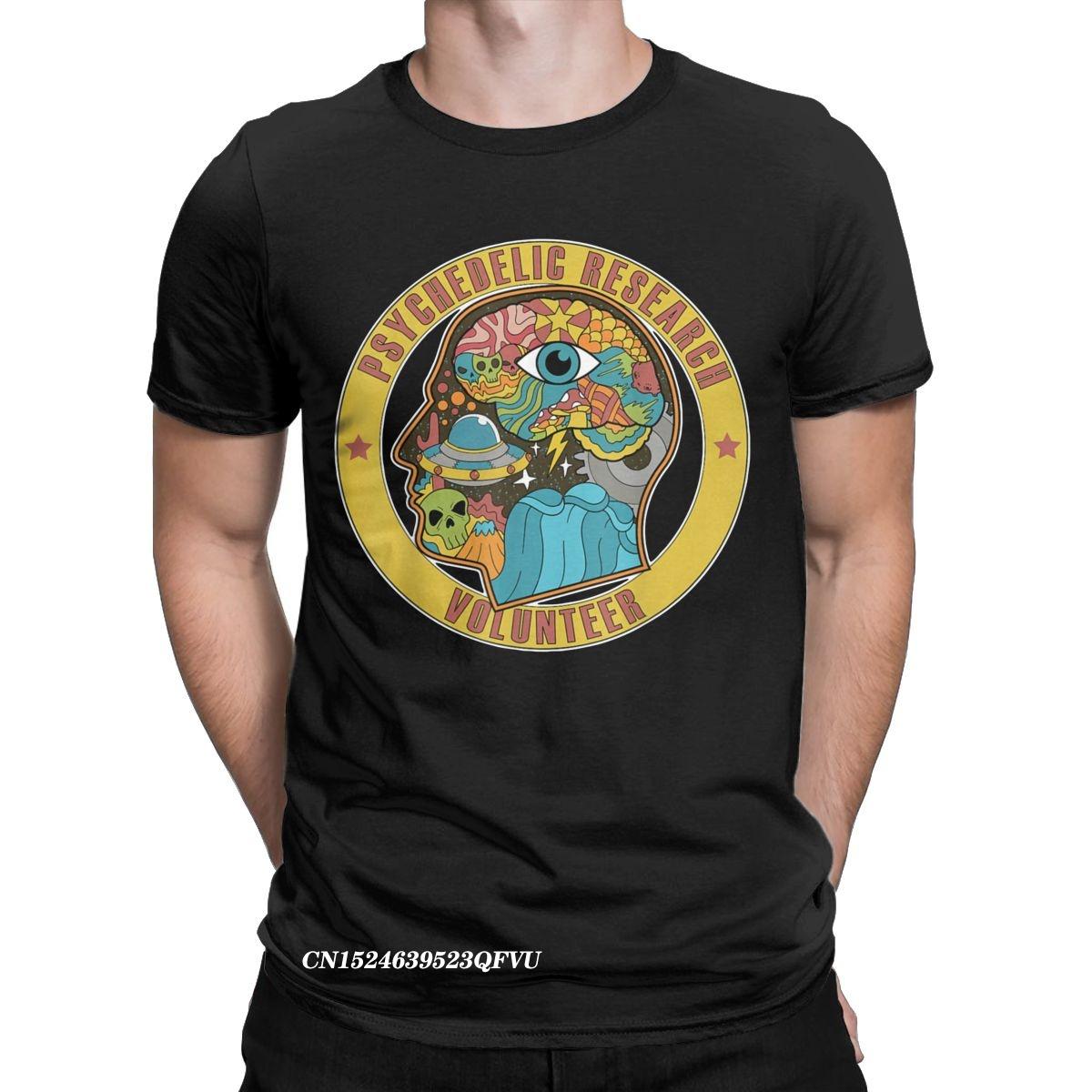 

Psychedelic Research Volunteer UFO Aliens Tee Shirt Men Premium Cotton Tops T Shirts Paranormal Harajuku Tee Shirt Plus Size 5XL різнокольоровий