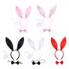 Plush Rabbit Ear Shape Headband Bowtie and Tail Set Carnival Costume Supplies