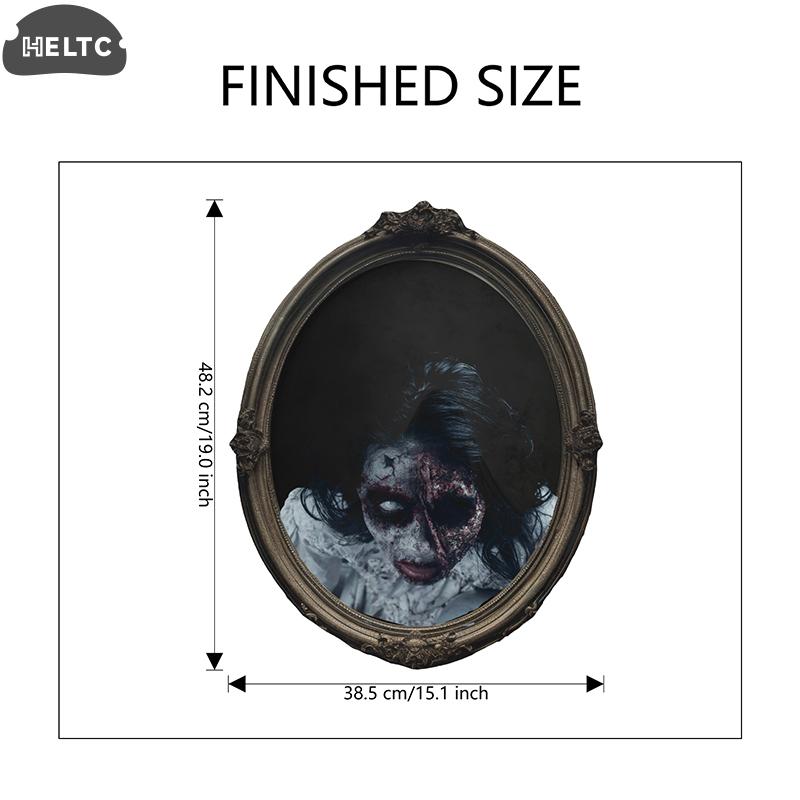 1pcs Halloween Theme Horror Mirror Zombie Living Room Festival Atmosphere Wall Decoration Wall Sticker Home Decoration
