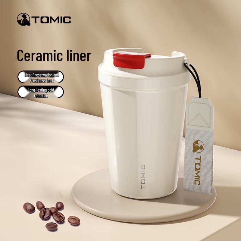 TOMIC Ceramic Lined Insulated Coffee Mug