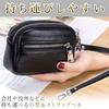 Compact genuine leather pouch for storing stamps and small and perfect for storing small items items, scratch-resistant, (black)