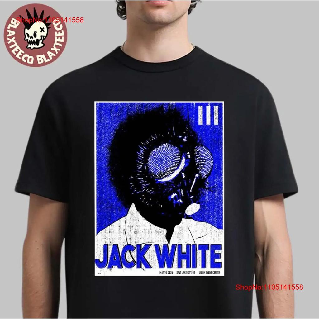 Concerto di Jack White per lo spettacolo a Salt Lake City 10 Maggio 2025 T-shirt con artwork The Fly Top Vintage per l'uso quotidiano Moda