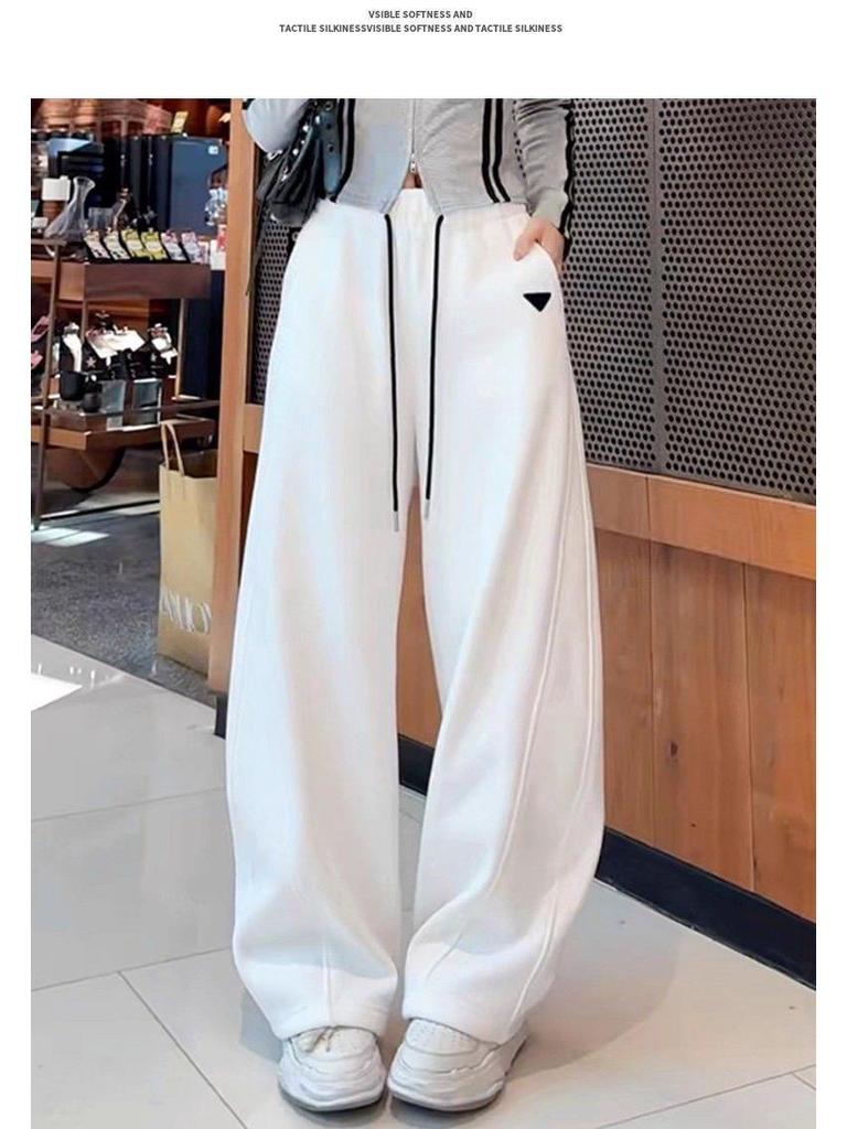 Women's 2025 Yellow Slimming Sweatpants - New Fashionable Casual Straight-Leg Wide-Leg Pants for Dance & Sports.