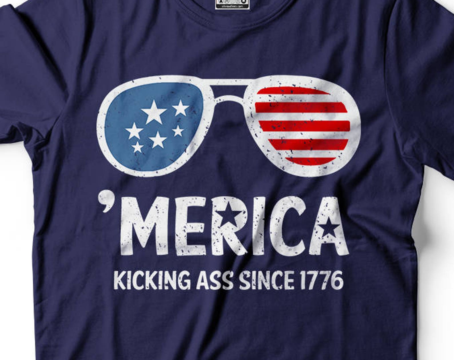 Patriotic Merica T-Shirt: 4th of July USA Tee S