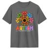 Sunflower Puzzle Respect Love Support Autism T Shirt For Couple Summer T Shirts O Neck Fashion Tees Plus Size Wholesale Clothing