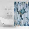 Summer Turtle Marine Life Shower Curtains Waterproof Bath Curtains Home Decor Modern Luxury Bathroom Curtain