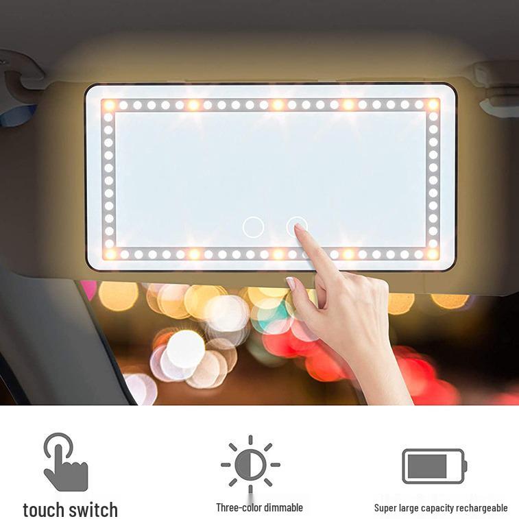 Car Sun Visor LED Makeup Mirror - Touch-up Vanity Mirror for Passenger Side