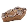 Indian Fish Border Stamp Handcarved Stamp Brown Textile Printing Block