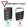 3 Button Genuine Leather Key Ring Case Cover Shell Holder Protect for Volkswagen Golf 7 Leon Seat Skoda Polo