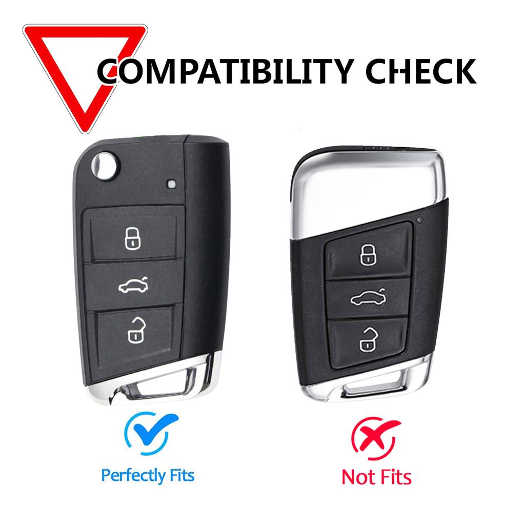 3 Button Genuine Leather Key Ring Case Cover Shell Holder Protect for Volkswagen Golf 7 Leon Seat Skoda Polo