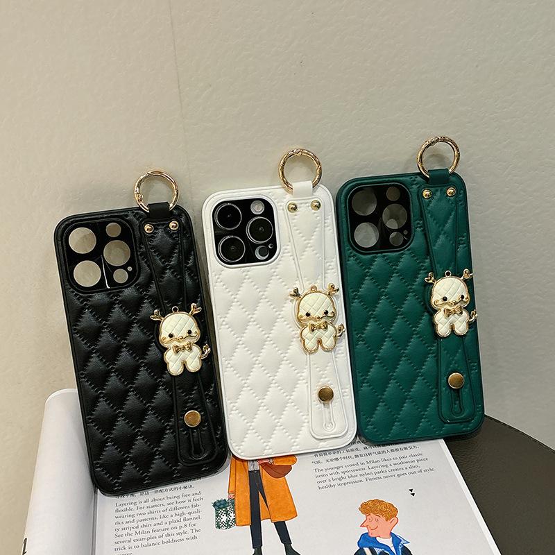 

The Wristband Is Suitable for Apple 16ProMax Phone Case, IPhone15 Anti-drop 14 Full Cover 13 Creative Leather Case iPhone 16 Pro max 6.9 inch
