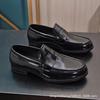 Offene Schuhe, atmungsaktives Ein-Pedal-Fahren, Frühlings-Beanieschuhe, Herren Echtleder, Business British Casual Loafers, kleine Lederschuhe